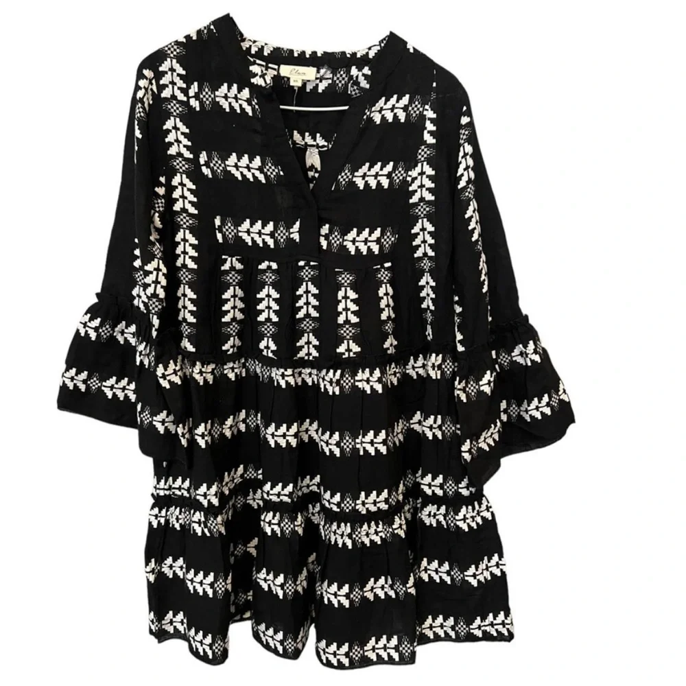 Elan Grecian Cover-up Dress | Black | XS